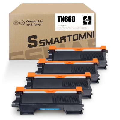 S SMARTOMNI Compatible Toner Cartridge Replacement for Brother TN630 TN660 (Black 4-Pack)